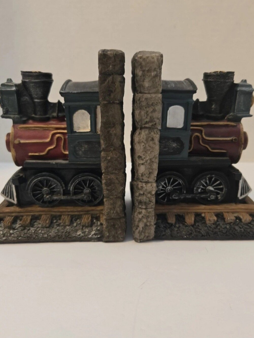 Train Locomotive Bookends Railroad Shelf Decor Kuds Room Book Shelf Nursery